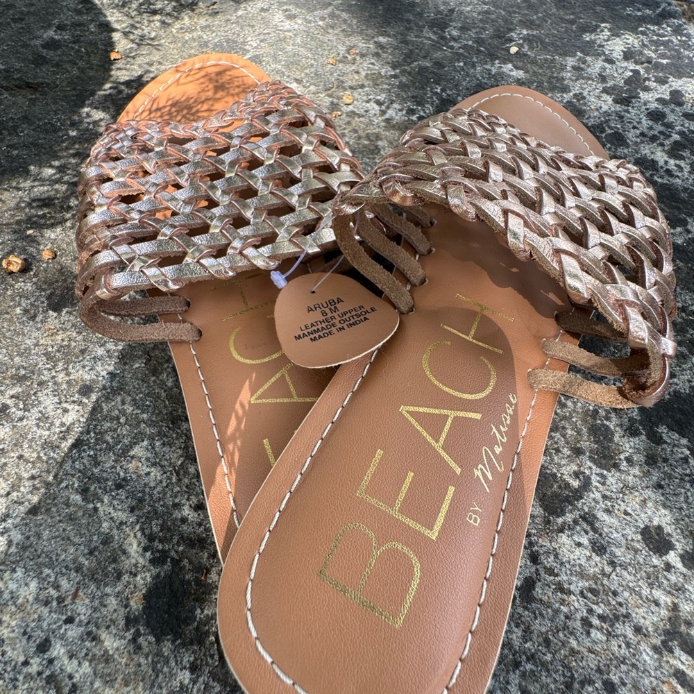 New! Gold Woven Sandals
